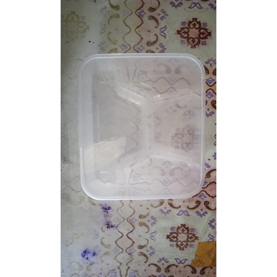 Kotak Makan Plastik Bento Thinwall Sekat 4 Food Container ECER