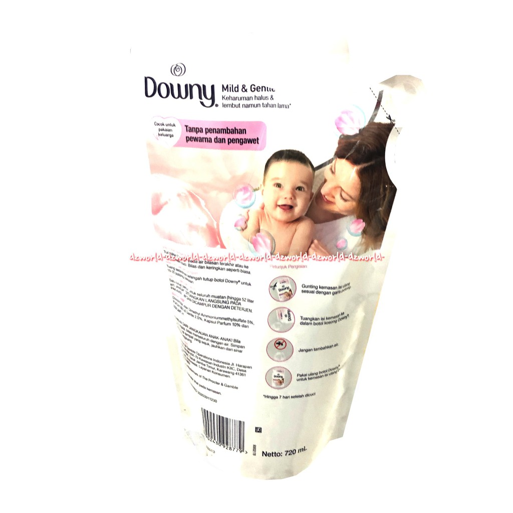 Downy Mold &amp; Gentle 720ml Pelembut Pewangi Pakaian Kosentrat Downi