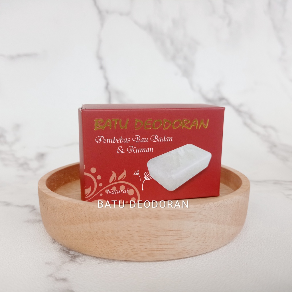 Batu Deodoran Deodorant Tawas Crystal Suplir Stone Penghilang Bau Badan  (KEMASAN DUS MERAH)
