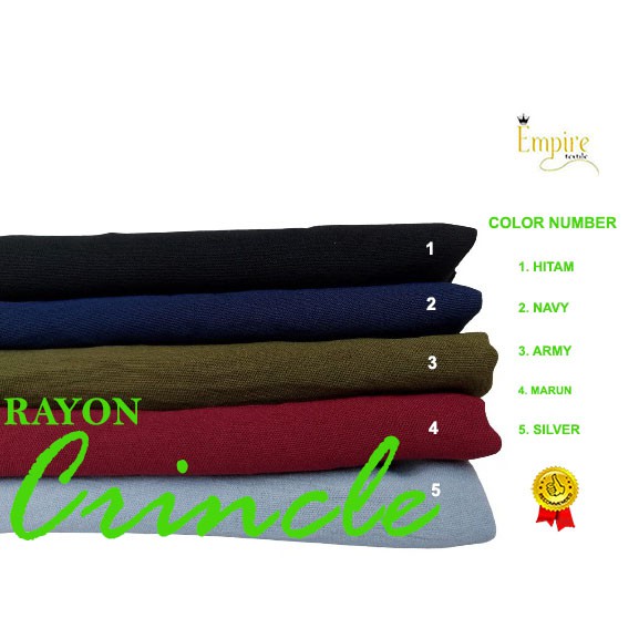 Kain RAYON CRINCLE CEY  PREMIUM  harga per 0.5m