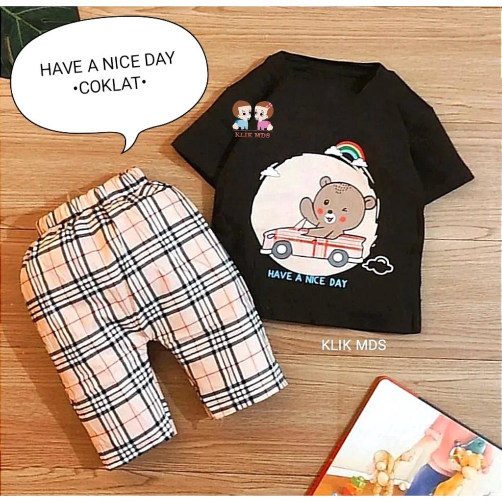 Setelan Anak - Baju Bayi Laki-laki  Motif Airplane  Estimasi Usia 3-12 Bulan Bahan Kaos Katun