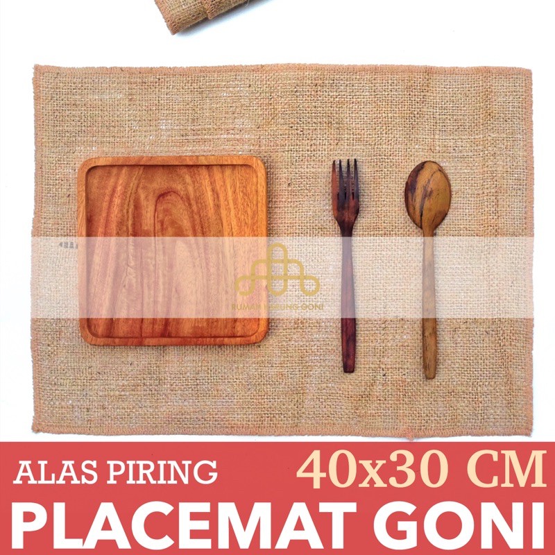 Taplak Meja Goni Alas Piring 30x40cm Vintage Burlap Placemat Tatakan Piring