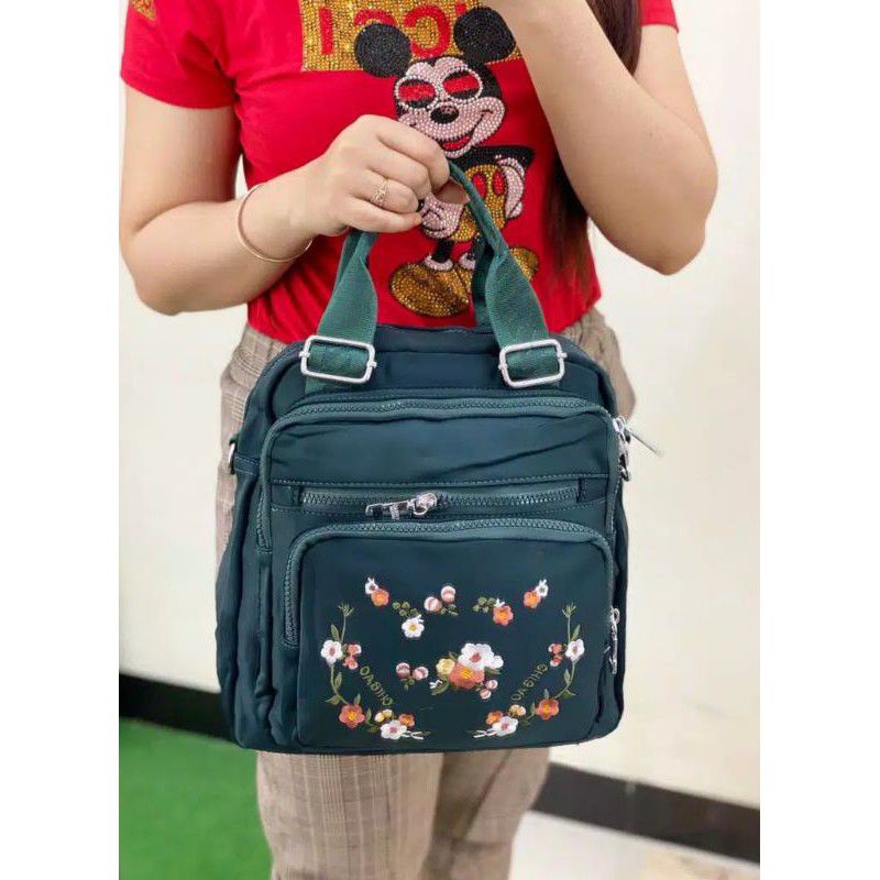 Original TAS WANITA IMPORT 3in1 CHIBAO MOTIF BORDIR BUNGA JINJING SELEMPANG RANSEL TERBARU