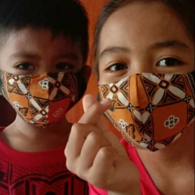  MASKER  KAIN BATIK  ANAK 3 PLY HEADLOOP DAN EARLOOP Shopee 