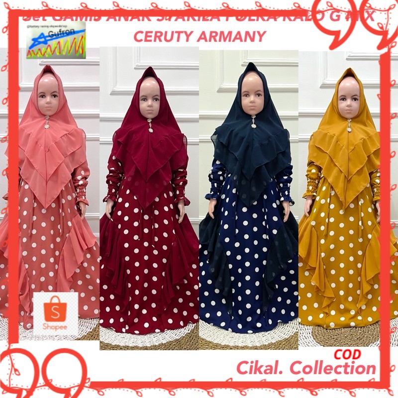 SET GAMIS ANAK POLKADOT SYAKILA KALONG mix CERUTY