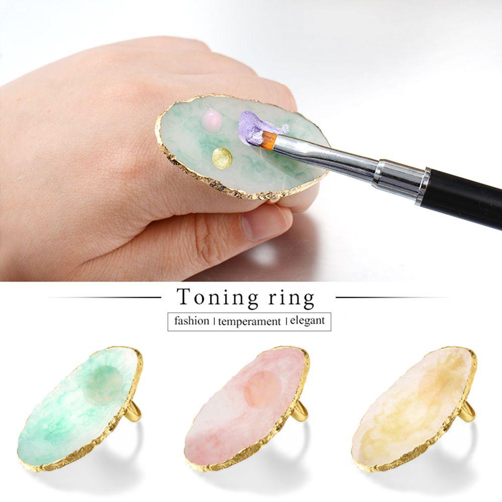 Mxbeauty Alat Manicure Finger Ring Plate Peralatan Nail Art Perekat Lem Berdiri Tempat Lem Bulu Mata