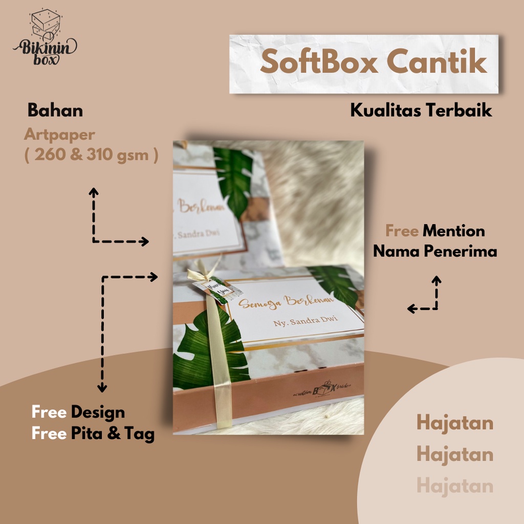 

Soft Box Bridesmaid/Kado/Packaging - Kotak Bridesmaid - TEMA CREAM
