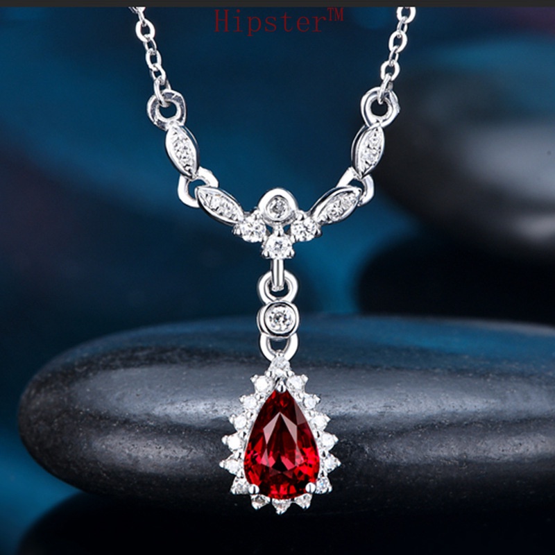 Vintage Temperament and Fully-Jewelled Natural Ruby Pendant Necklace