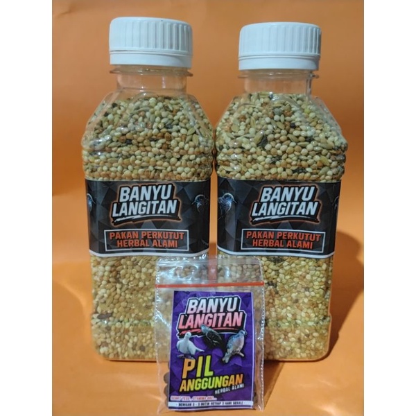 pakan perkutut banyu langitan 2 botol bonus 1 bgkus pil perkutut banyu langitan