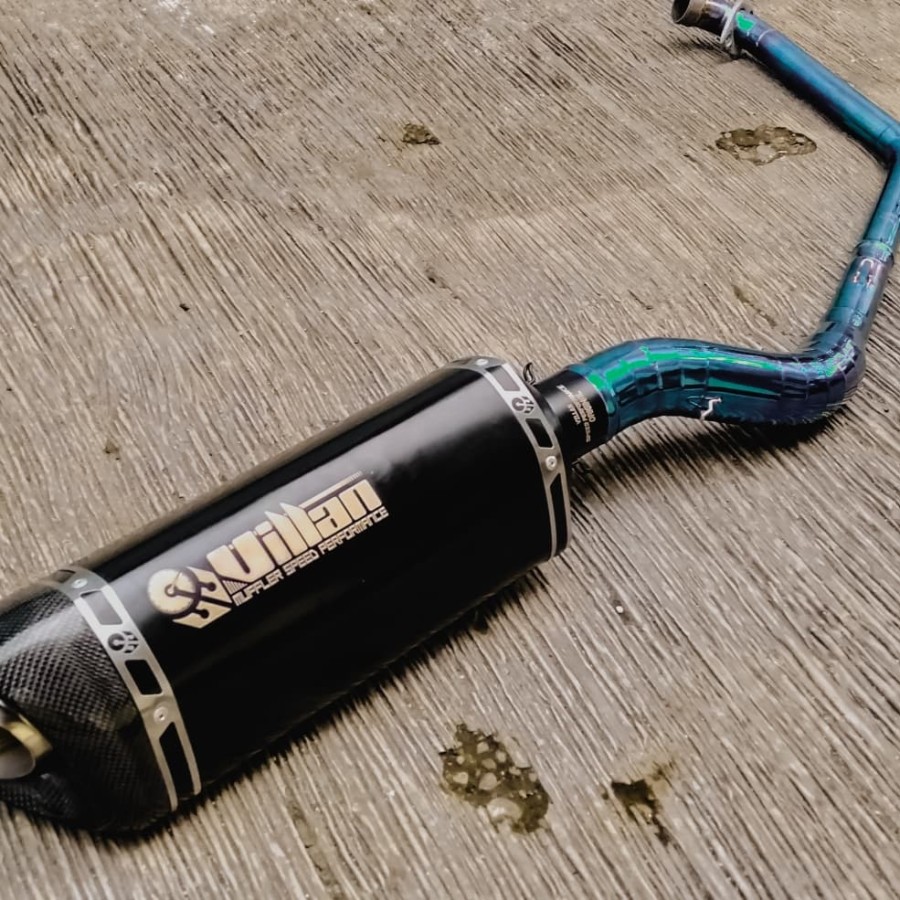 Knalpot Villan MV1 Black Header Blue Ninja SL GSX150 CBR150 Murah