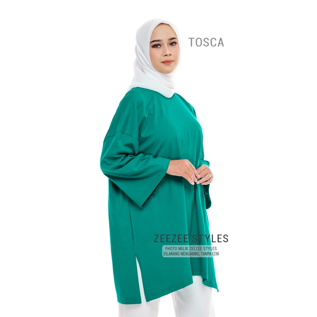 TERLARIS - Kaos Oversize Wanita Lengan Panjang Jumbo LD 130 Warna Tosca