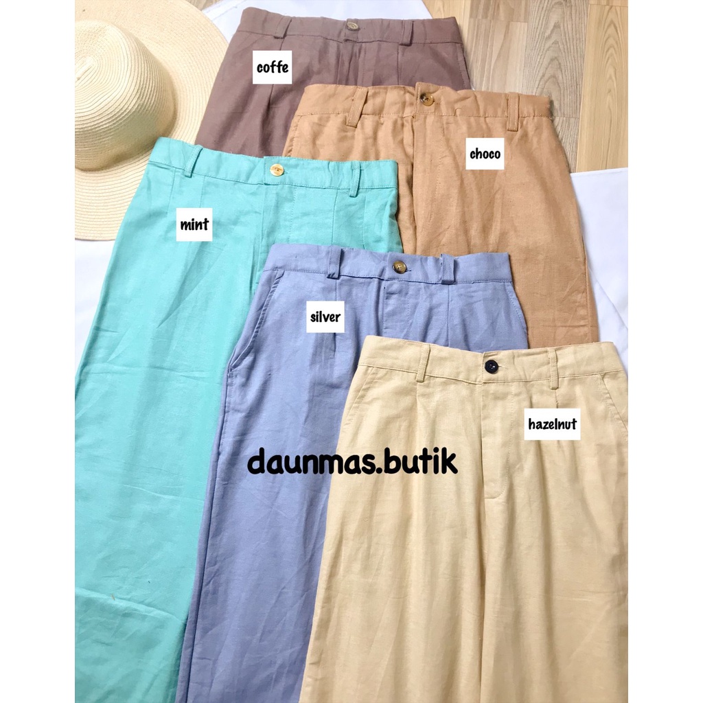 1KG MUAT 4PCS | SEOUL YUKA KULOT LINEN HIGHWAIST KOREAN STYLE HITS OOTD SELEBGRAM FASHION MURAH