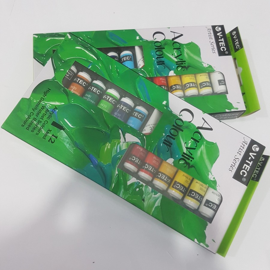 

Cat Akrilik V-TEC 12warna *6ml Cat Acrylic Kualitas Terbaik ORI
