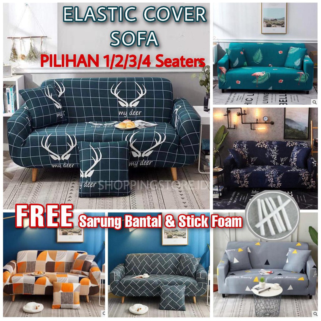 Cover Sofa Sarung Sofa 1/2/3/4 Seater Sofa Cover Elastic Sarung bantal sofa Cushion Protector Covers