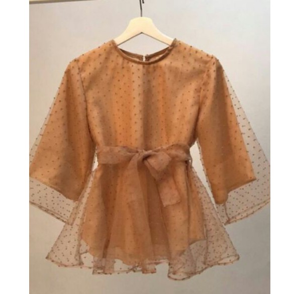 KANZA DOT/blouse organza dot /blouse organza dotty