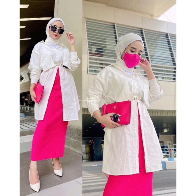 PREMIUM BELA TUNIK / ATASAN WANITA FULL KANCING BUSUI