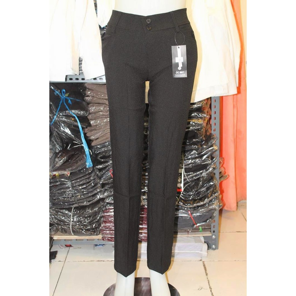 D'Most Celana Kerja Wanita Model Basic Lurus Abu-abu dan Hitam Size S M L XL 2L 3L 4L 5L
