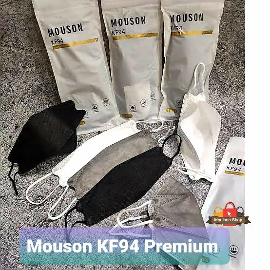 Masker KF94 Mouson 4 ply Black White Grey Masker warna Laki laki Pria