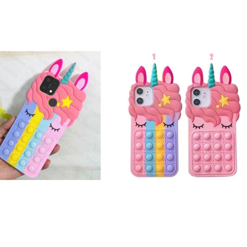Modern.. Case Pop it Infinix Smart 5 Smart 6 3D Karakter Unicorn Kuda Poni Casing Silikon