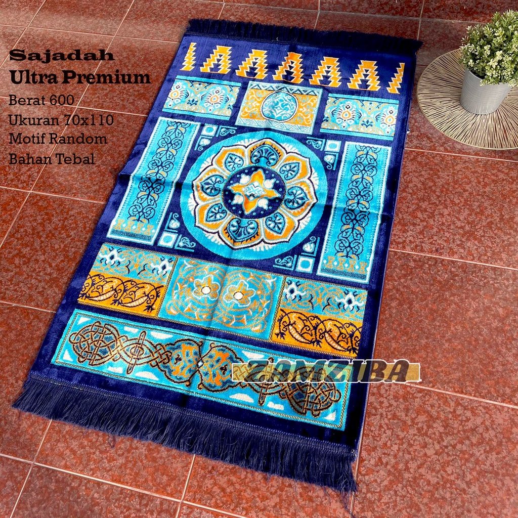 Sajadah Premium Turki Kulaitas Bulu Halus &amp; lembut  Tebal Motif Random Ukuran 70 x 110,Dewasa