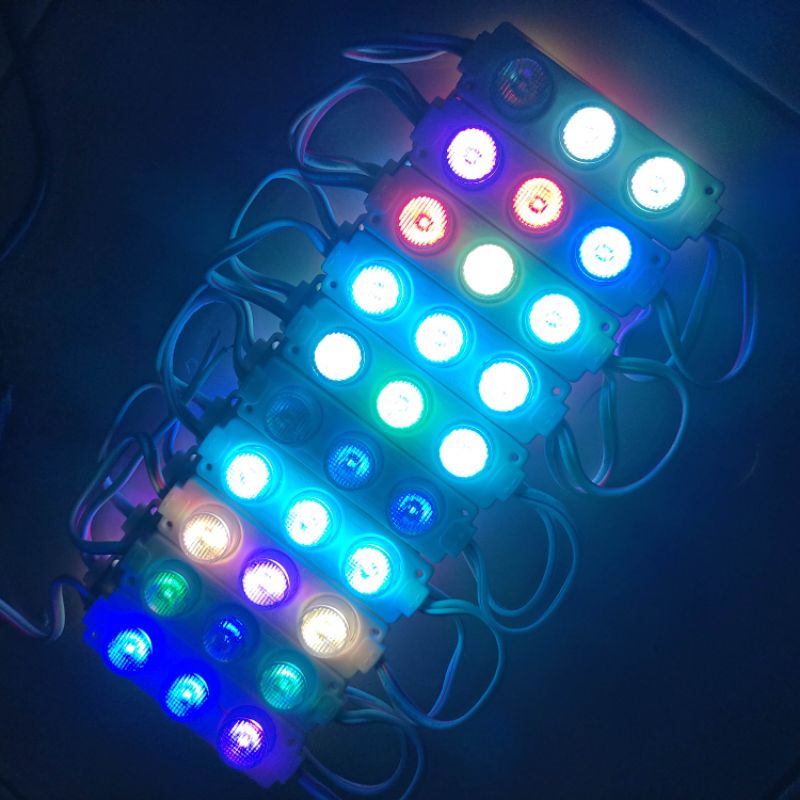 Lampu LED Kolong 3 Mata RGB 24V Running Warna Warni