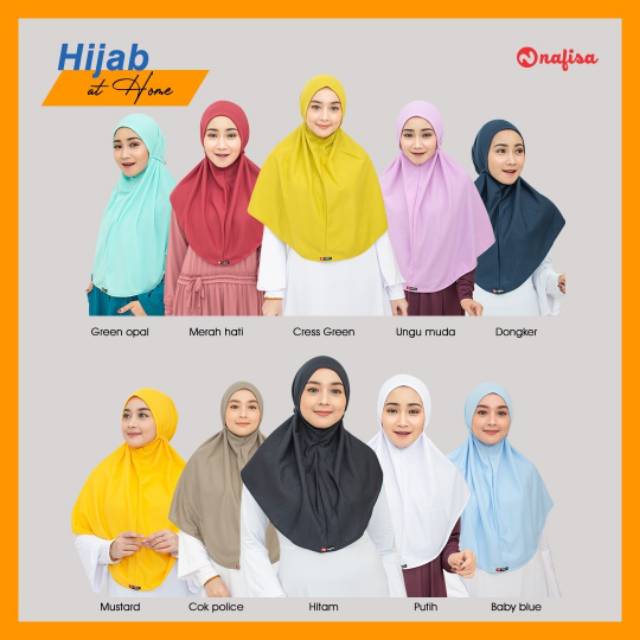 Jilbab Nafisa At Home Size M L XL | khimar instan non pet syari | hijab instan kaos at home | bergo mariyam