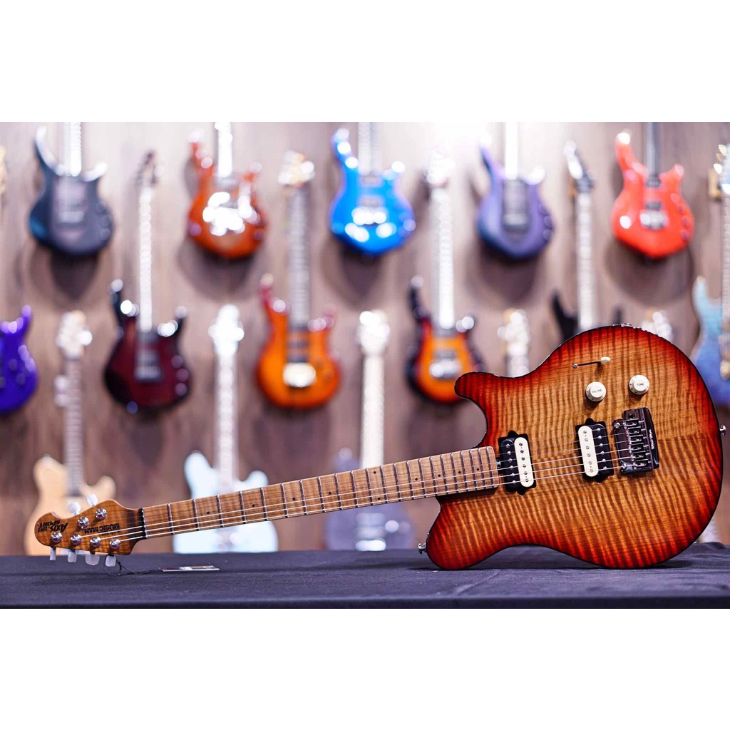 Music Man Axis Super Sport  Roasted Amber Flame with Roasted Figured Maple Fingerboard G99687