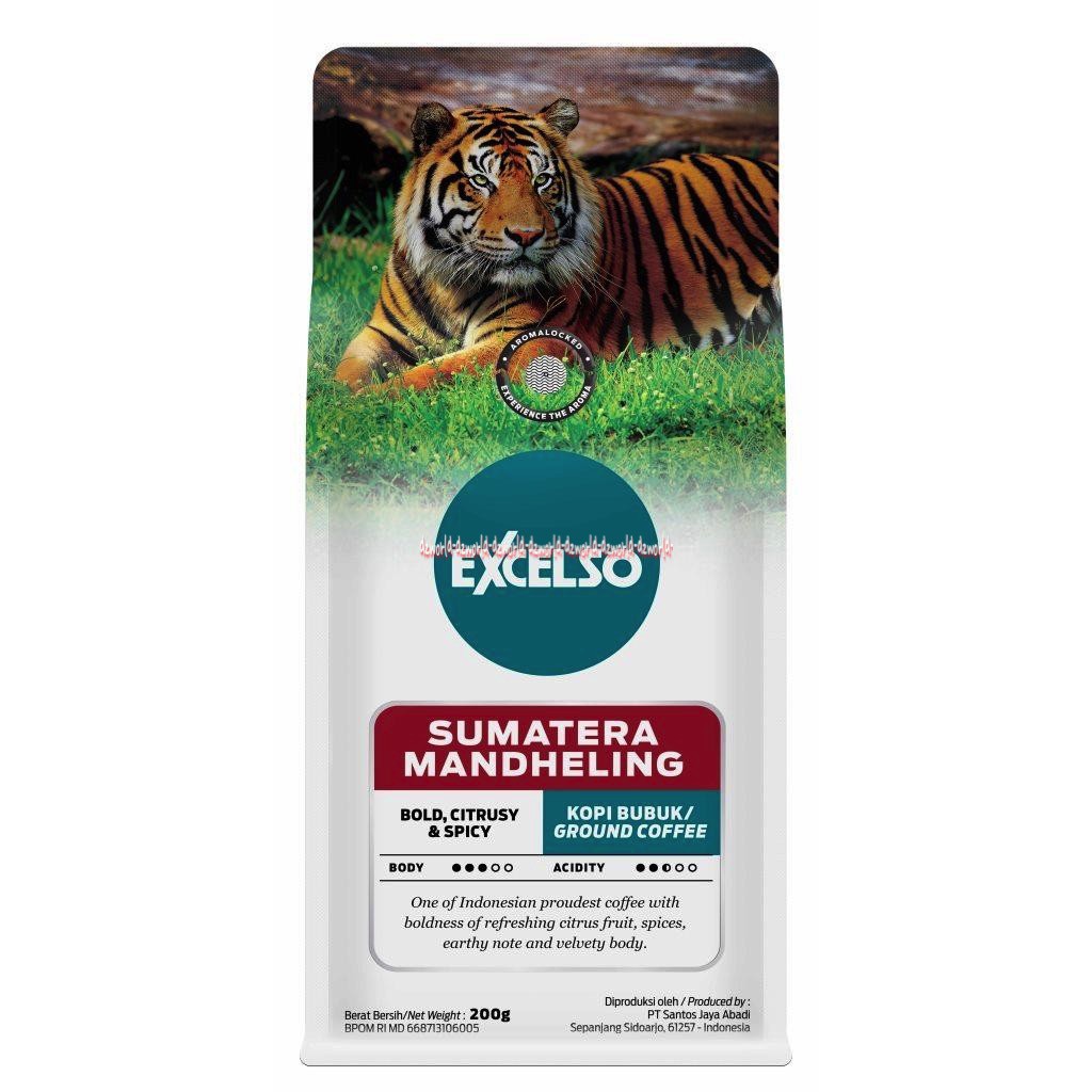 Excelso Sumatera Mandheling 200gr Bold Citrusy &amp; Spicy Ekselso Kopi Bubuk Eselso Sumatra Exselso Ground Coffee