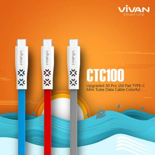 Cable Data Type C Vivan CTC100 USB Data Cable
