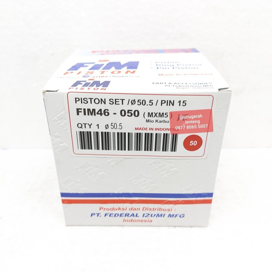 Piston Kit FIM 46 OS 50 0.50 Mio Nouvo Fino Karburator