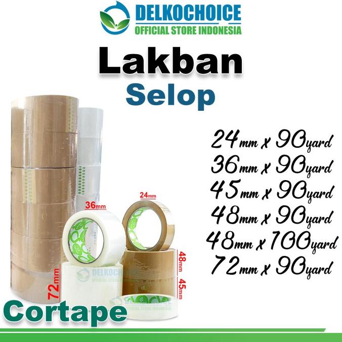 

(BISA COD) Lakban Isolasi CORTAPE BENING COKLAT Solatip OPP Tape VARIAN / SELOP BERKUALITAS Kode 1292