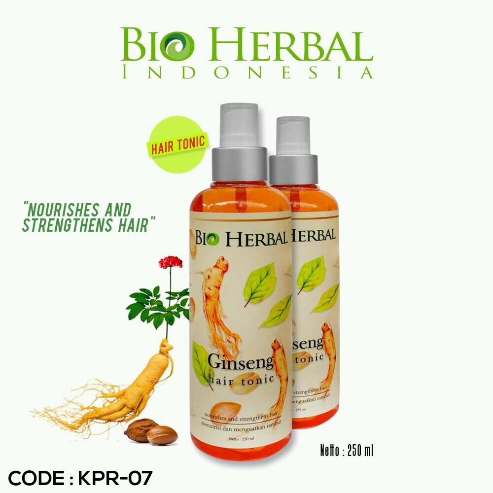 BIOHERBAL HAIR TONIC GINSENG 250 ML BPOM ORIGINAL (HAIR TONIC) KPR-07