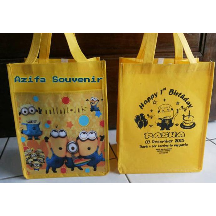 

Ulang Tahun Tas Souvenir Anak Kantung Minion Pake Nama