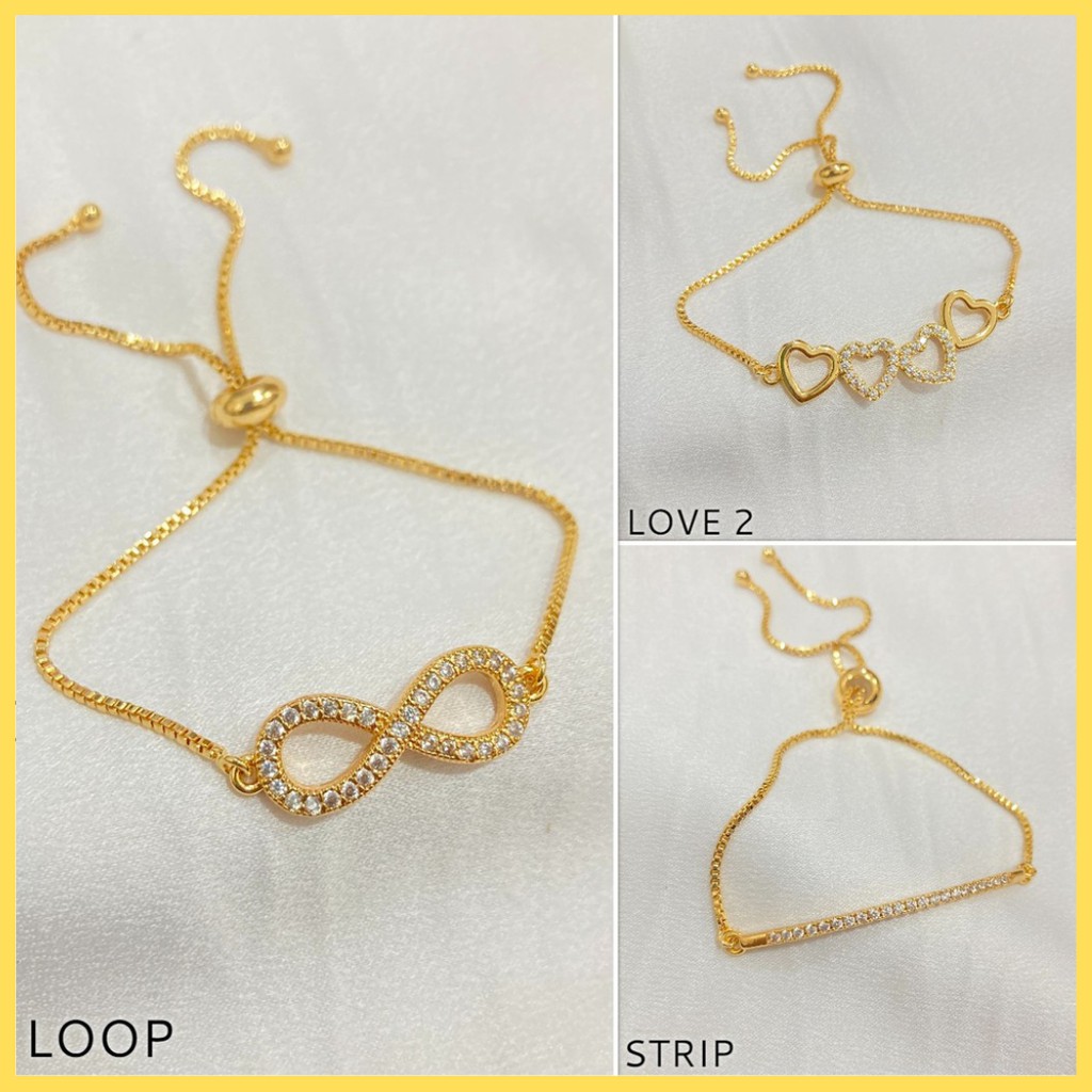 Gelang Wanita Serut Anti Karat Vintage Perhiasan Titanium Asli Berlapis Emas KTA02-1