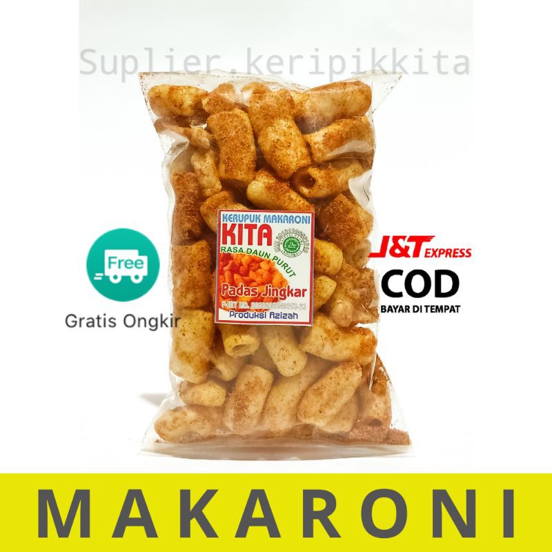 Cemilan kerupuk makaroni jingkar kita - makanan ringan - sneck - jajanan - pedas - jingkar - kita kemasan besar