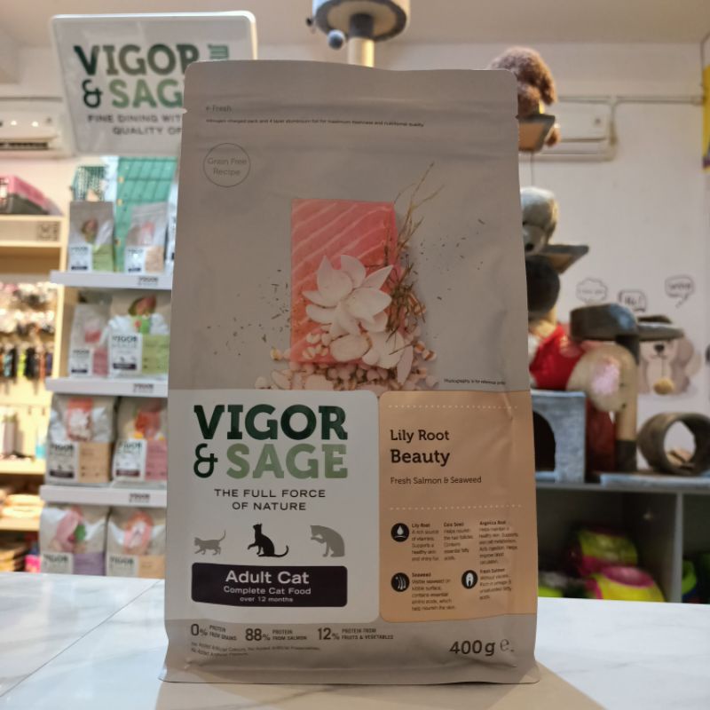 Vigor &amp; Sage Lily Root Beauty Adult 400gr / CatFood Makanan Kucing Kering Dewasa