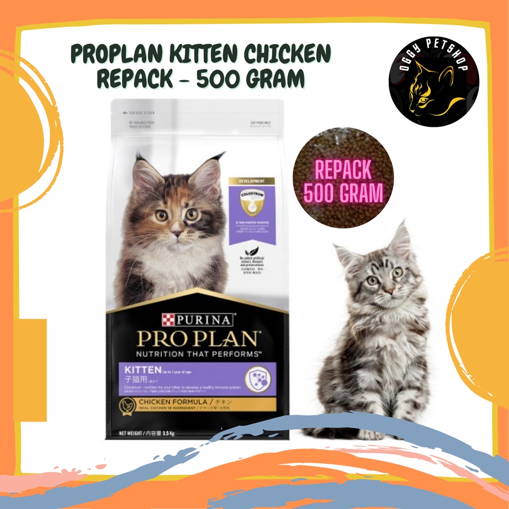 Makanan Kucing  PRO PLAN KITTEN CAT FOOD Makanan Anak Kucing PROPLAN KITTEN 500 Gr