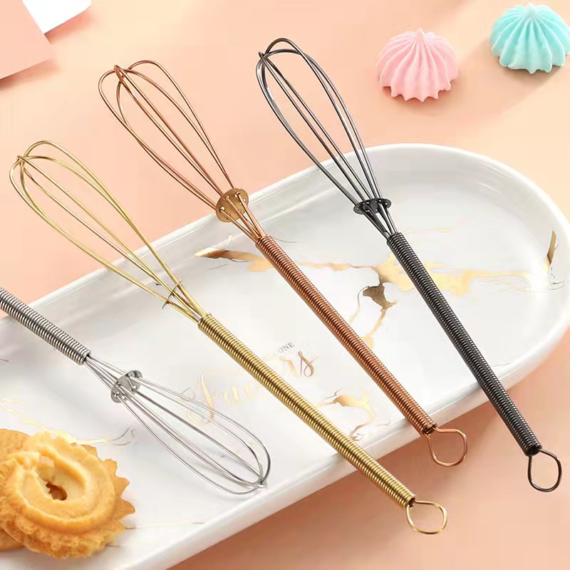 Whisk Kocokan Pengocok Telur Mini Egg Beater Stainless Steel MixColour