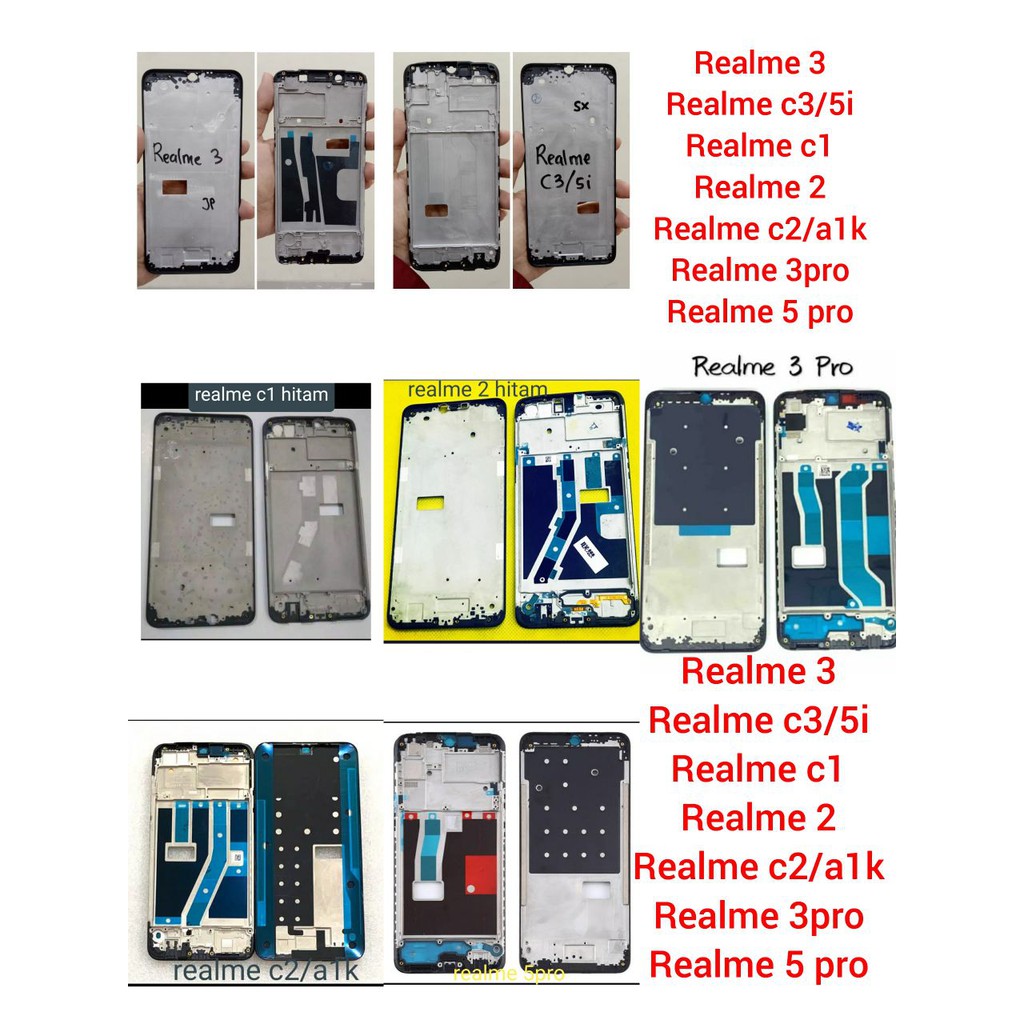 FRAME/TULANG REALME C1 C2/A1K C3 / 5i REALME 2 3 5 PRO C11 C12 C15 TATAKAN LCD