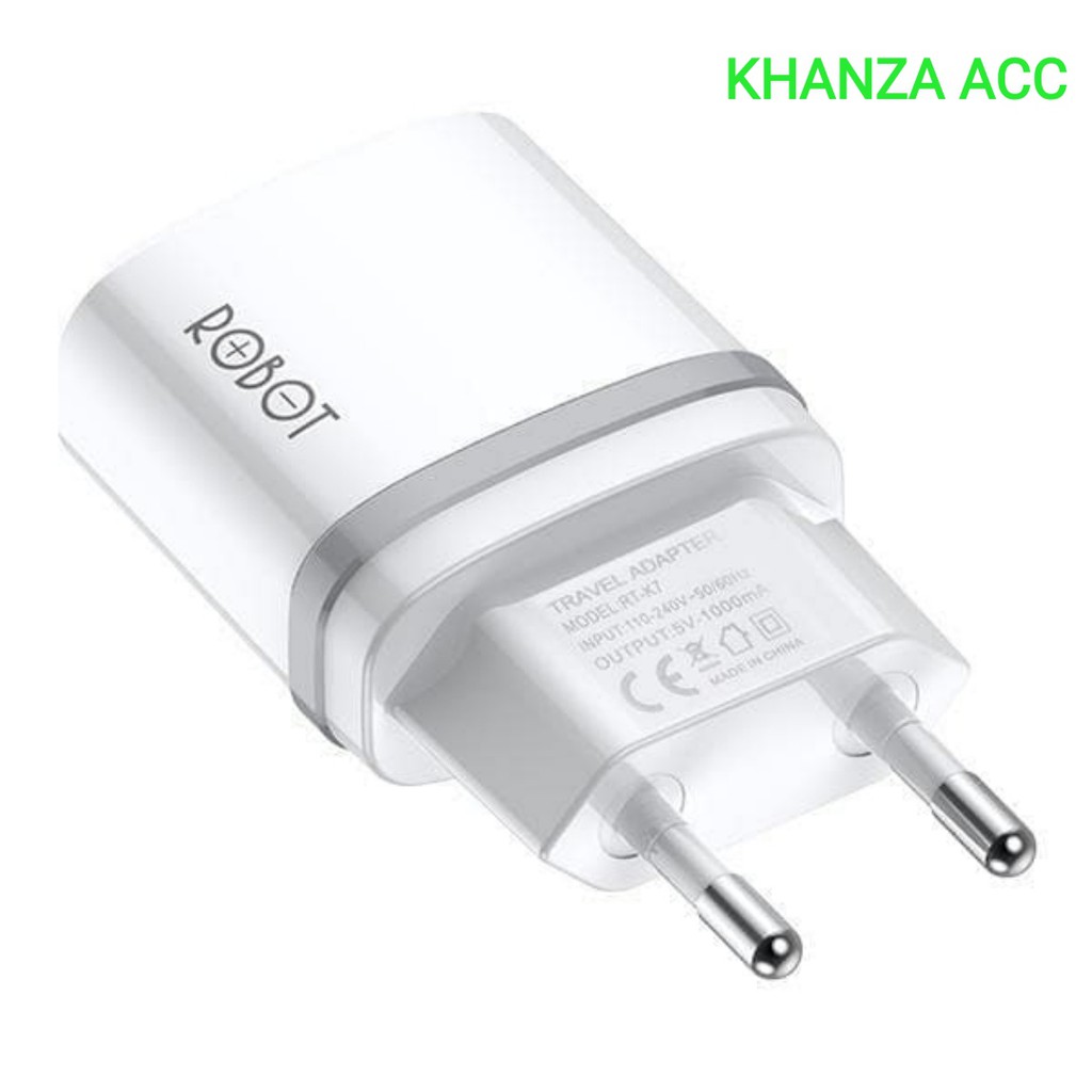 KHANZAACC Robot RT-K7 Quick Charge 5V/1A Fireproof Charger With Micro USB Cable