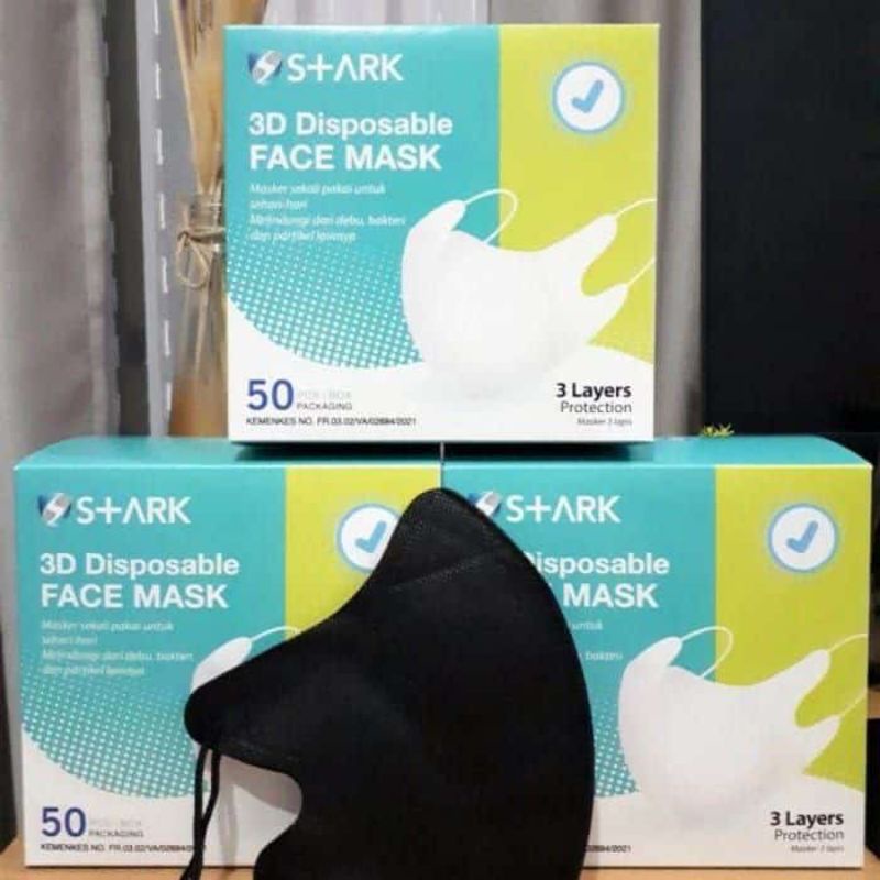 Masker Duckbil CHASA dan S+ARK Hitam putih