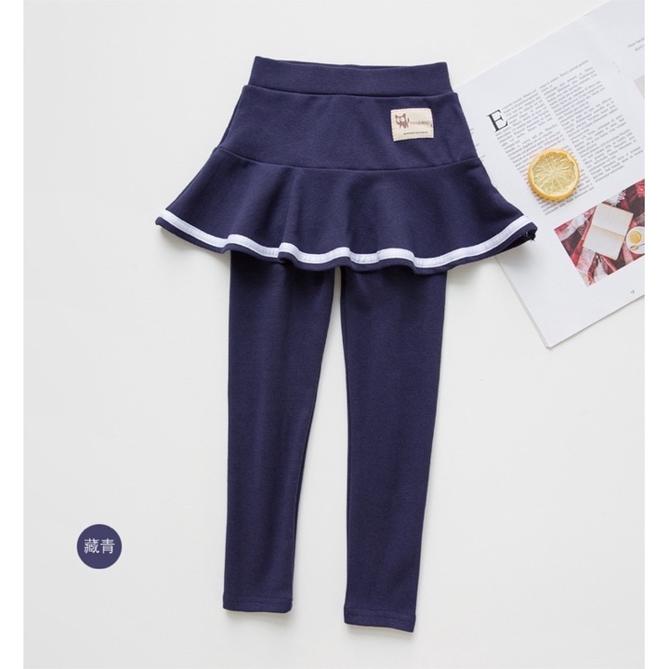 [Mr.Gabor] legging rok SPORTY tebal list putih anak perempuan