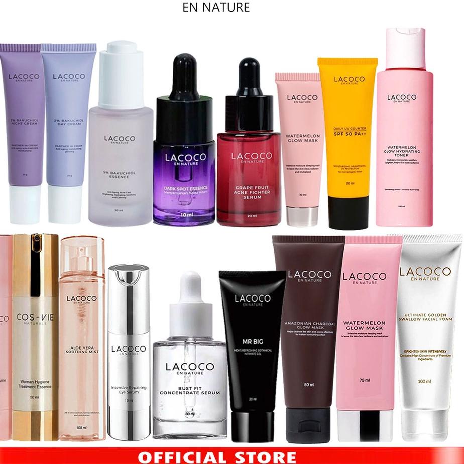 SHOCKING PRICE Lacoco Watermelon Glow Mask - Lacoco Bust Fit - Lacoco Grape Fruit Acne Fighter Serum