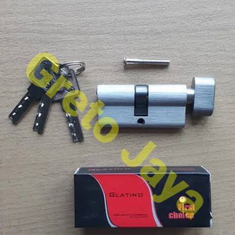 ( 65mm ) Silinder Cylinder Knop Knob Cilinder Kunci Key Pintu Kayu Putar Panjang 65 mm
