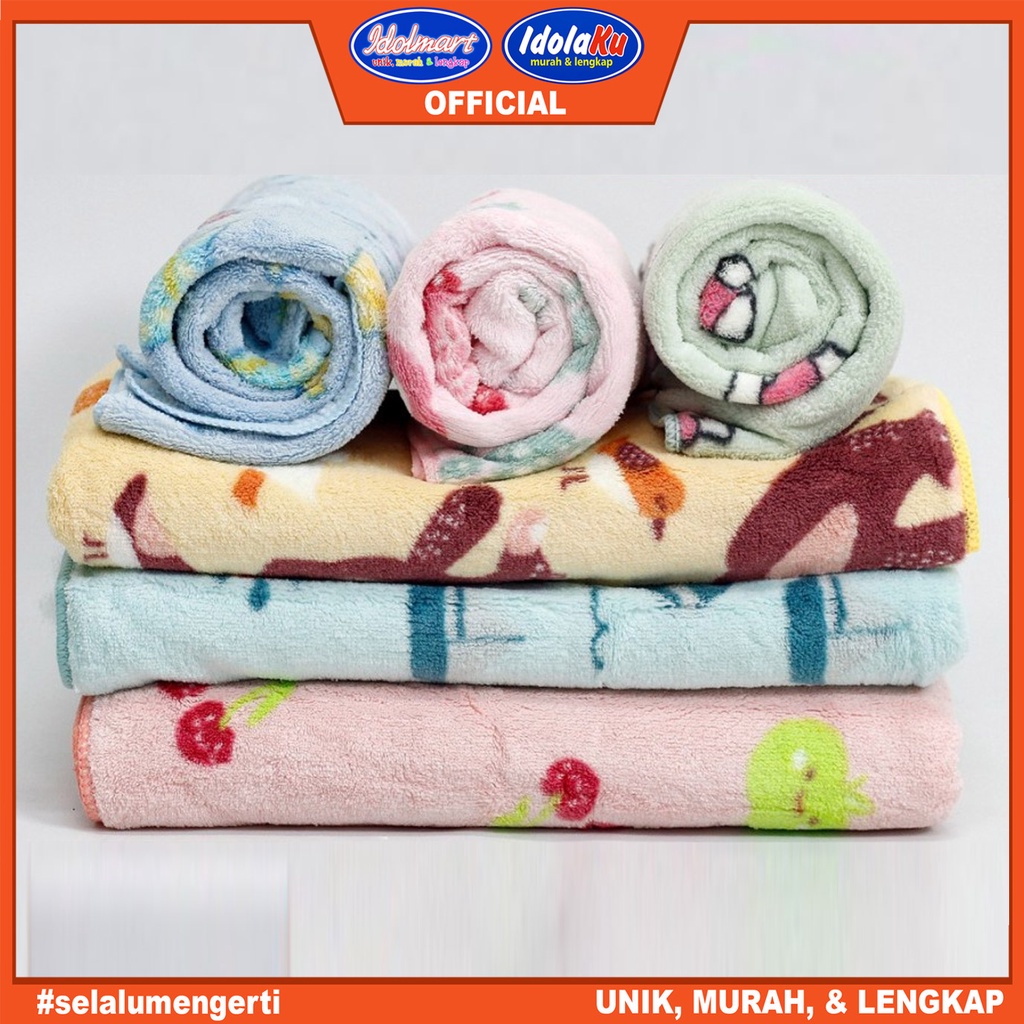 IDOLMART Handuk Anak Microfiber Motif 60x120cm Surabaya
