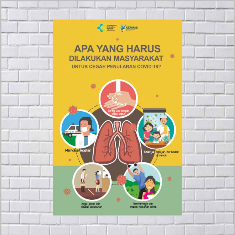 Poster Kesehatan Yang Harus Dilakukan Masyarakat untuk Cegah Penularan COVID-19