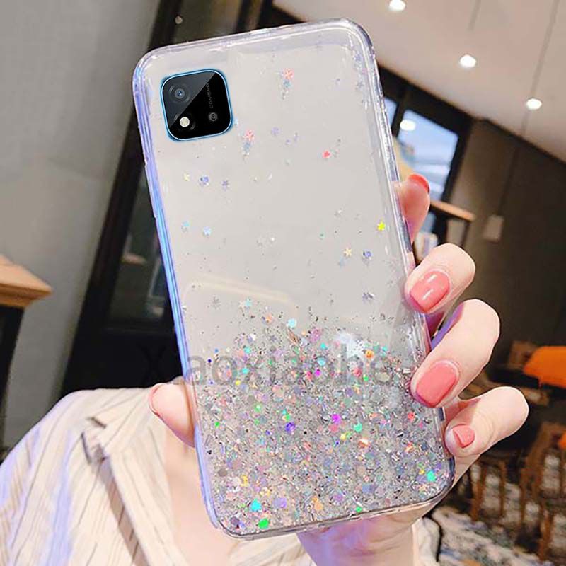 Realme C20 2021 Casing Soft Case Tpu Bahan Premium Glitter Glossy