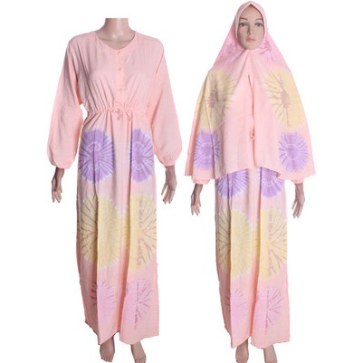 Gamis + Jilbab Syari Batik Tiedye Soft V.2