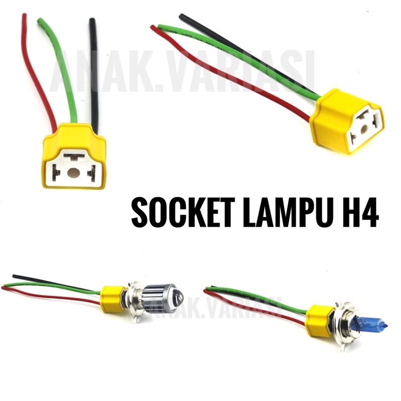 SOCKET LAMPU H4/SOCKET H4/SOCKET LED H4/SOKET LAMPU LED H4/SOKET H4/FITTING LAMPU KAKI 3/FITING LAMP