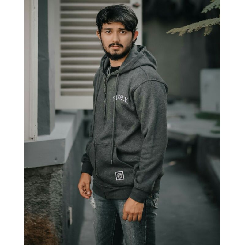 Jaket Hoodie Slvhx Jaket Salviohexia Grey Jaket Pria